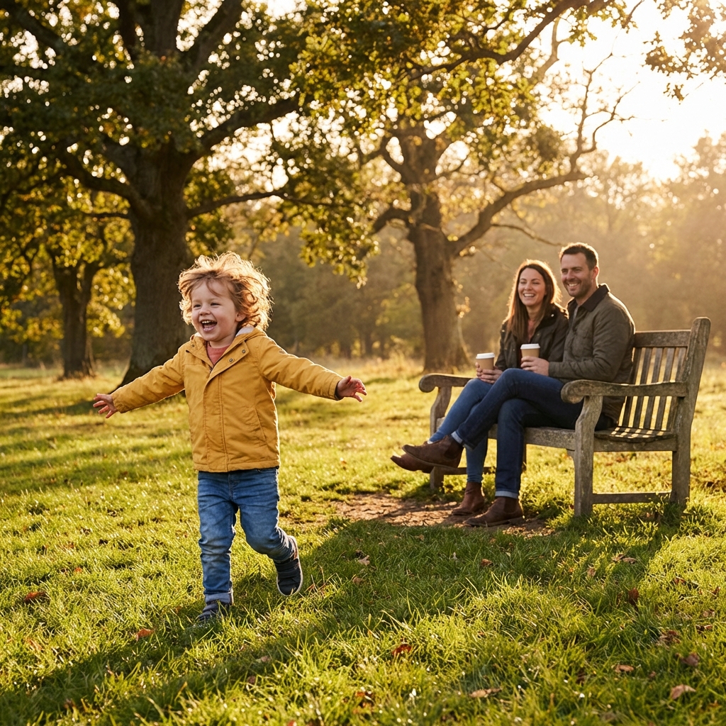 Dziecko z ADHD biegające w parku
